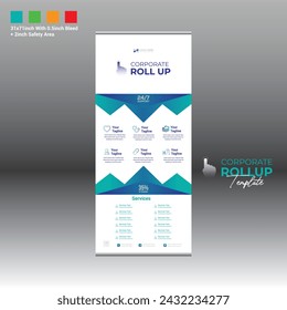 4 colored vector made roll up banner design for corporate and any best company use