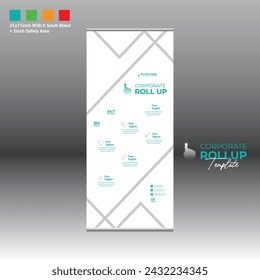 4 colored vector made roll up banner design for corporate and any best company use