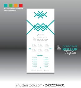 4 colored vector made roll up banner design for corporate and any best company use