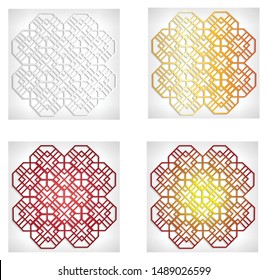 4 colorful abstract stripes backgrounds in a set