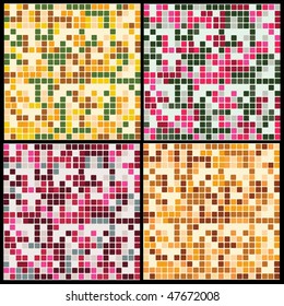 4 Colorful Mosaic Backgrounds