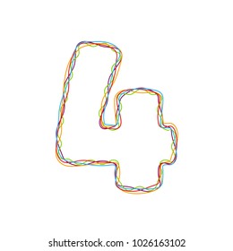 4 Colorful String Letter Logo Icon Design
