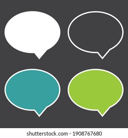 4 Colorful and Transparent Speech Bubbles . Vector Set.