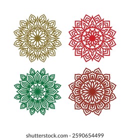 4 Coloring Book Mandala bundle Design 