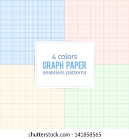 4 colors real size millimeter paper vector patterns set