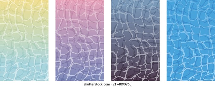 4 colors of water surface background, suitable for summer, swimming pool, seaside and other themes