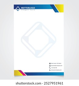 4 color gredient Creative Company Letterhead.eps10-Vector