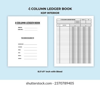 4 Column Ledger Book KDP Interior