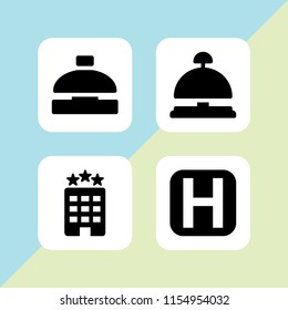 4 comfort icons in vector set. hotel illustration for web and graphic design