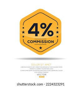 4 % eingeschränktes Angebot der Kommission, Vektorlabel.