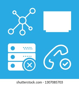 4 communication icons with blackboard and telephone in this set