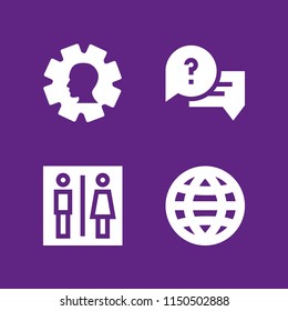 4 communication icons in vector set. speech bubble, commerce and shopping, nlp and web site illustration for web and graphic design