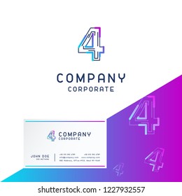 4 company logo design vector