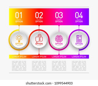 4 components make up something. Modern business circle origami style options banner. infographics vector, workflow layout, diagram, number options, Four step up options, web design