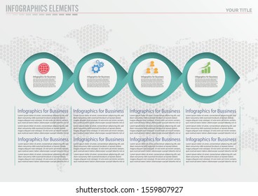 4 components make up something. Modern business circle origami style options banner. infographics vector, workflow layout,