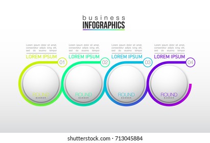 4 components make up something. Modern business circle origami style options banner. infographics vector, workflow layout, diagram, number options, Four step up options, web design
