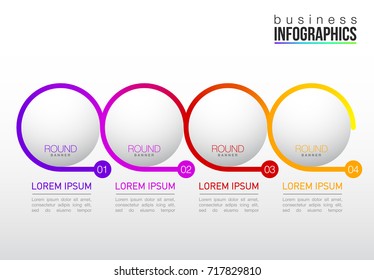4 components make up something. Modern business circle origami style options banner. infographics vector, workflow layout, diagram, number options, Four step up options, web design