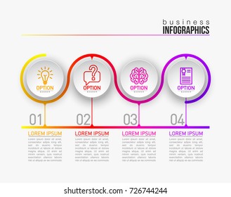 4 components make up something. Modern business circle origami style options banner. infographics vector, workflow layout, diagram, number options, Four step up options, web design