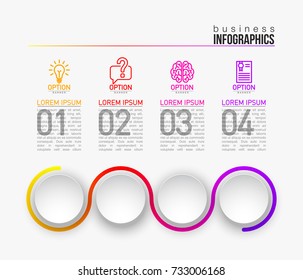 4 components make up something. Modern business circle origami style options banner. infographics vector, workflow layout, diagram, number options, Four step up options, web design