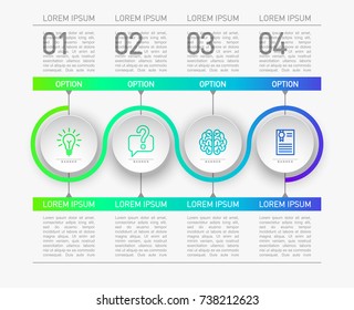 4 components make up something. Modern business circle origami style options banner. infographics vector, workflow layout, diagram, number options, Four step up options, web design