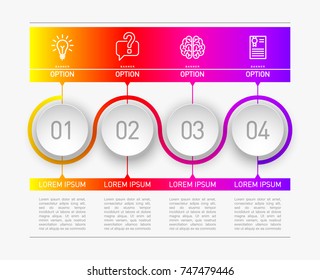 4 components make up something. Modern business circle origami style options banner. infographics vector, workflow layout, diagram, number options, Four step up options, web design