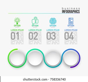 4 components make up something. Modern business circle origami style options banner. infographics vector, workflow layout, diagram, number options, Four step up options, web design