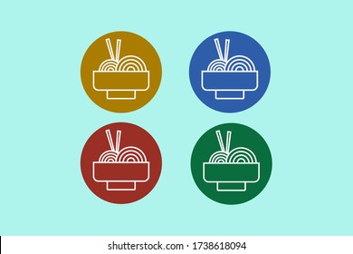 4 Konzeption, Cool und einfaches asiatisches Noodle Bowl Logo, für Business Café oder Unternehmen, mit dominanten Gelb- und Rottönen