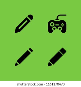 4 console icons in vector set. gamepad and edit illustration for web and graphic design