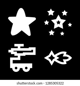 4 constellation icons with stars and telescope in this set