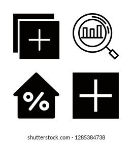 4 consulting icons with analysis and add in this set
