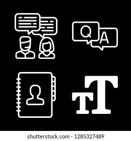 4 contact icons with address book and letter option button in this set