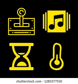 4 control icons with thermometer and time control tool in this set