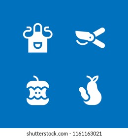 4 cooking icons in vector set. cut, food and restaurant and apron illustration for web and graphic design
