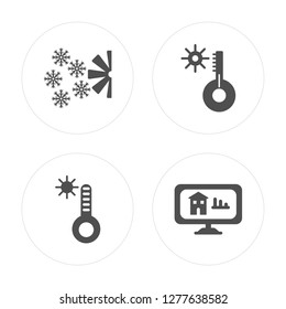 4 Cooler, Temperature, Home modern icons on round shapes, vector illustration, eps10, trendy icon set.