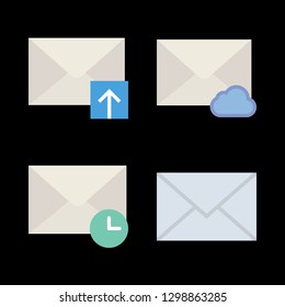 4 correspondence icons with mail in this set