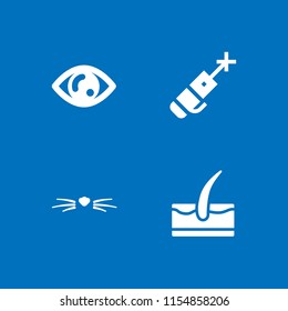 4 cosmetic icons in vector set. skin, eye, nose and laser illustration for web and graphic design