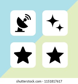 4 cosmos icons in vector set. star and satellite illustration for web and graphic design