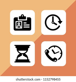 4 countdown icons in vector set. pass, hourglass and clock illustration for web and graphic design