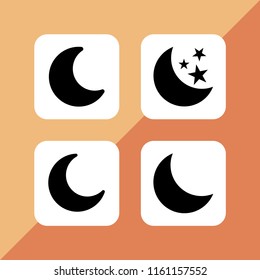 4 crater icons in vector set. moon illustration for web and graphic design