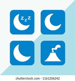 4 crater icons in vector set. moon and volcano illustration for web and graphic design