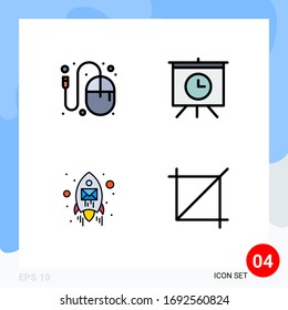 4 Creative Icons Modern Signs and Symbols of design; envelope; idea; presentation; seo Editable Vector Design Elements