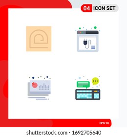 4 Creative Icons Modern Signs and Symbols of block; website; password; internet; chart Editable Vector Design Elements