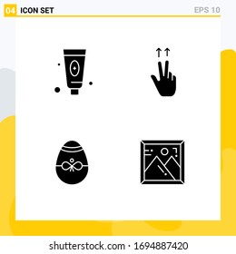 4 Creative Icons Modern Signs and Symbols of beauty; decoration; foam; ups; egg Editable Vector Design Elements
