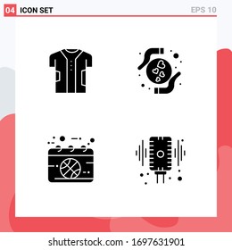 4 Creative Icons Modern Signs and Symbols of cloth; calendar; electronic; hands; game Editable Vector Design Elements