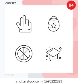 4 Creative Icons Modern Signs and Symbols of fingers; household; bird; egg; window Editable Vector Design Elements