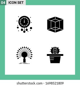 4 Creative Icons Modern Signs and Symbols of clock; information; time; graphic; network Editable Vector Design Elements