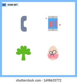 4 Creative Icons Modern Signs and Symbols of answer; irish; mobile; clover; egg Editable Vector Design Elements