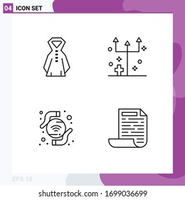 4 Creative Icons Modern Signs and Symbols of clothing; wifi; eve; horror; file Editable Vector Design Elements