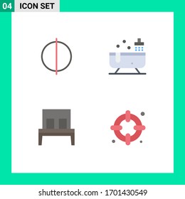 4 Creative Icons Modern Signs and Symbols of antialiasing; interior; bathroom; water; insurance Editable Vector Design Elements