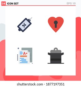 4 Creative Icons Modern Signs and Symbols of ecommerce; grade; tag; private; cooker Editable Vector Design Elements